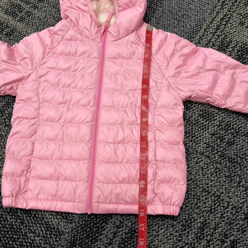Uniqlo Kids Pink PuffTech Washable Parka Puffer Jacket Sz 3-4